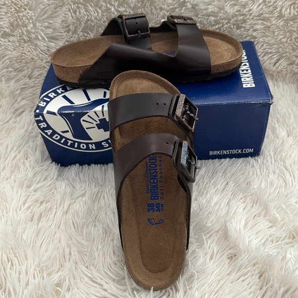 Birkenstock Brown Leather SFB Arizona - Picture 2 of 5